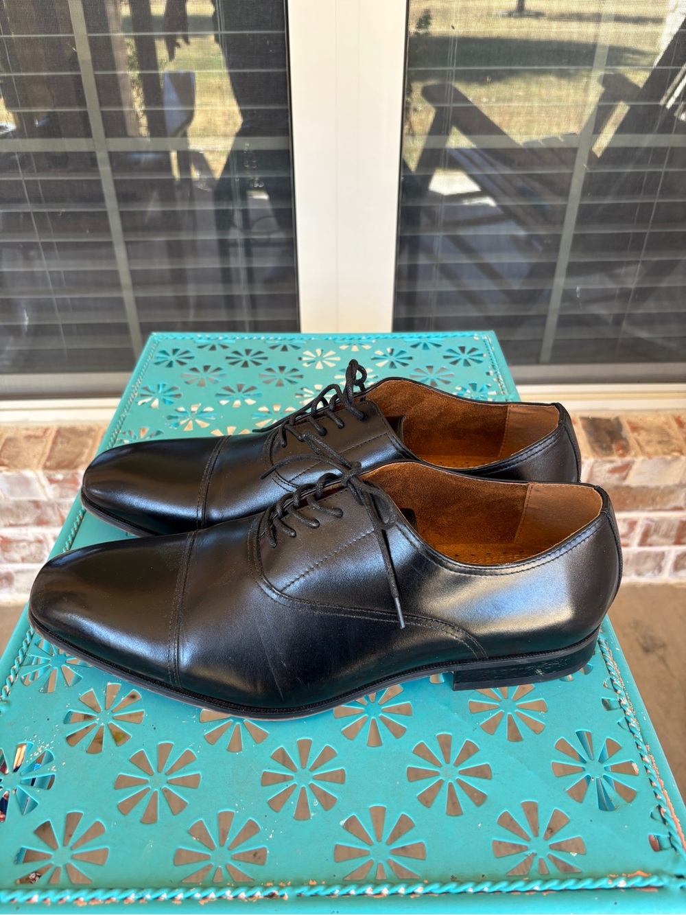 Florsheim Black Cap-Toe Lace Up Oxford Dress Shoes